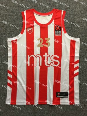 23 Marko Guduric Red Star Belgrade Basketball Jersey red and white stripes